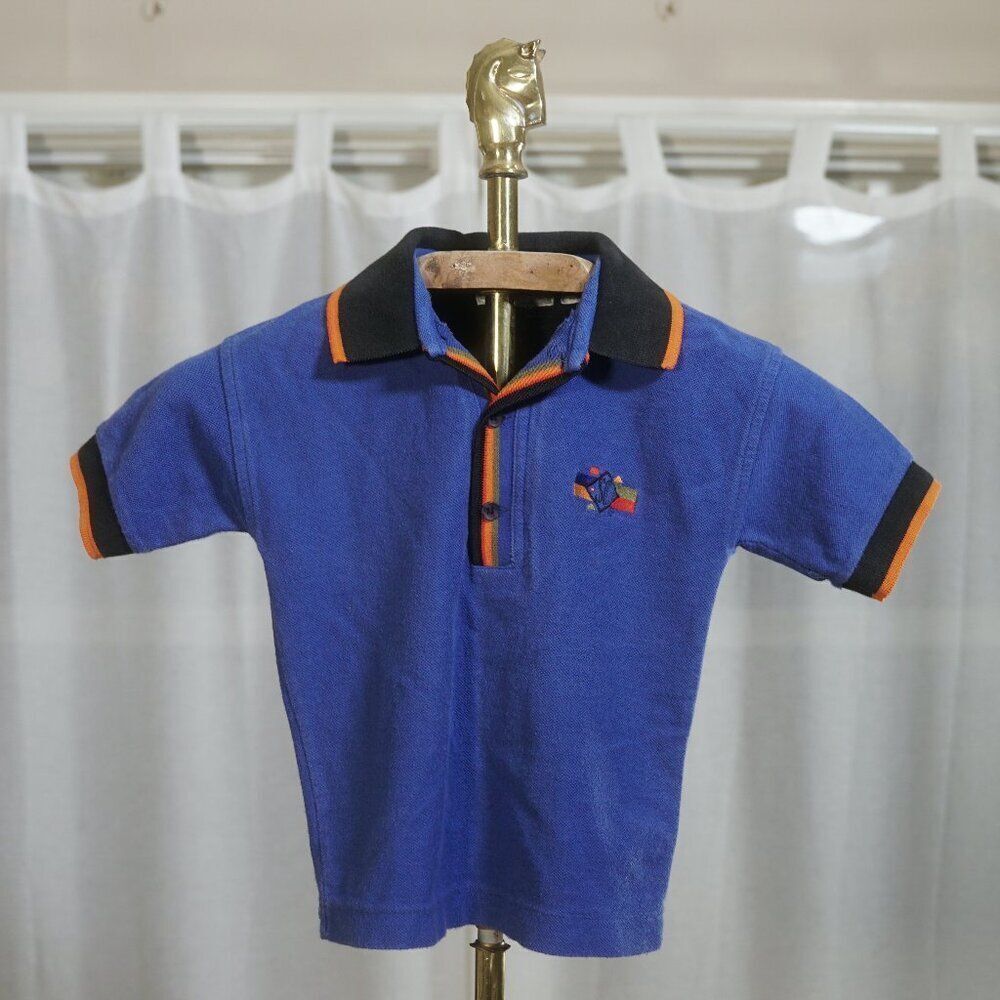 Vintage 90s Sahara Club Boys Purple Black Polo Shirt